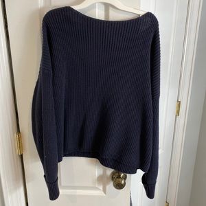 Navy Blue Round Neck Sweater